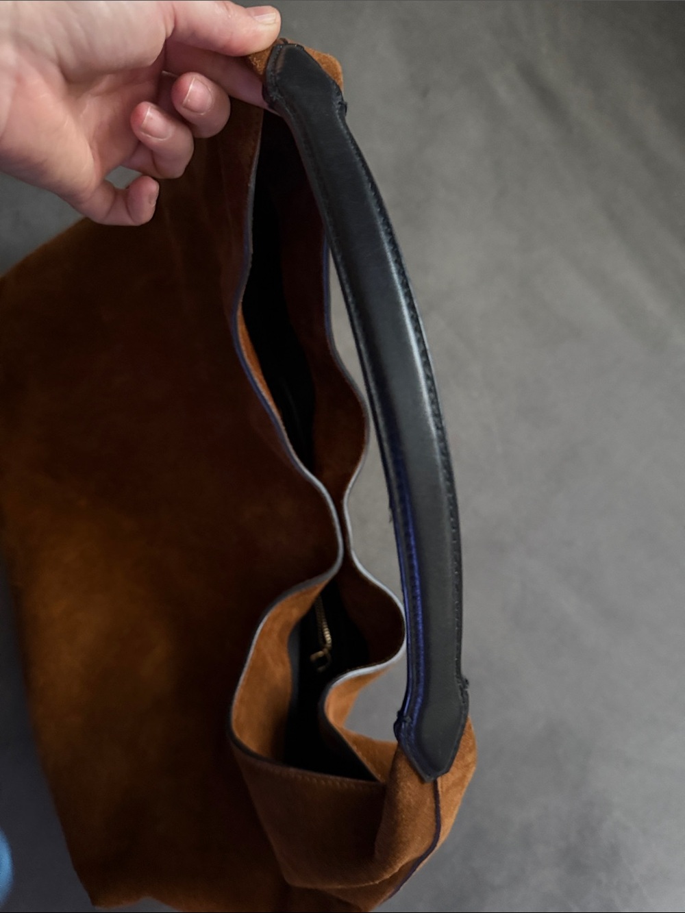 Suede Shoulder Hobo Bag in Brown - Picture 4 of 8